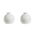 thumbnail image 4 of Wosthever Ceramics Good Hand Feeling No Harm To Furniture - Jarrón de cerámica para flores frescas o artificiales para la oficina o el hogar Blanco Blanco 2piezas, 4 of 6