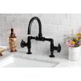 thumbnail image 2 of Kingston Brass KS2170RKX Webb Bridge, Matte Black Bathroom Faucet with Knurled Handle and Push Pop-up Drain, 2 of 7