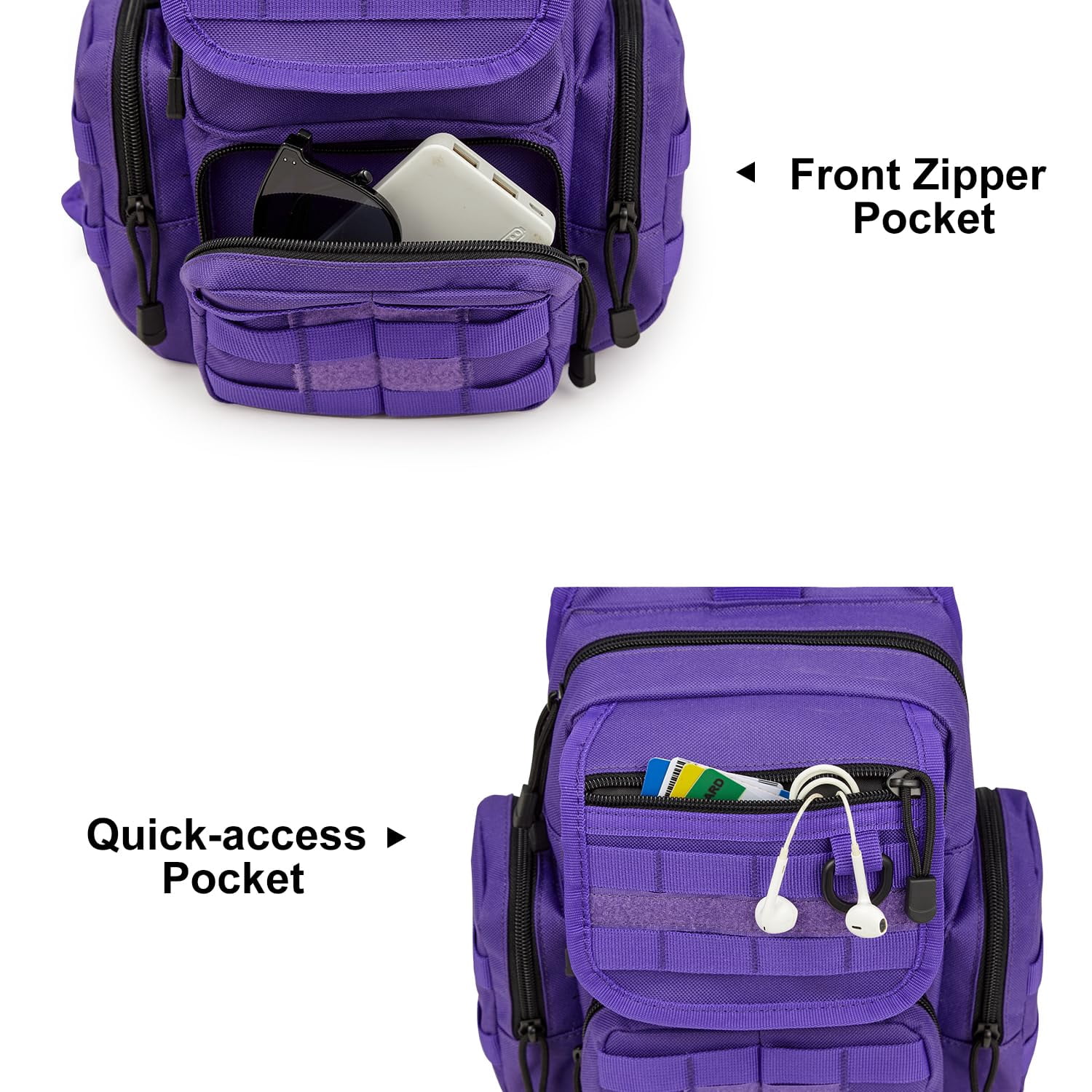 G4Free Sling Bag Pack with Adjustable Holder Small Crossbody Shoulder Backpack for Men Women