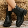 thumbnail image 6 of Bnwani Women Boots Fashion Toe Zipper Thick Casual Knight Boot Black Size 5.5, 6 of 9