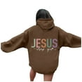 thumbnail image 2 of Christian Hoodie for Women 2025 Jesus Chase You Graphic Hoodies Pockets Hooded Sweatshirt Hoodie Women Pullover, 2 of 6