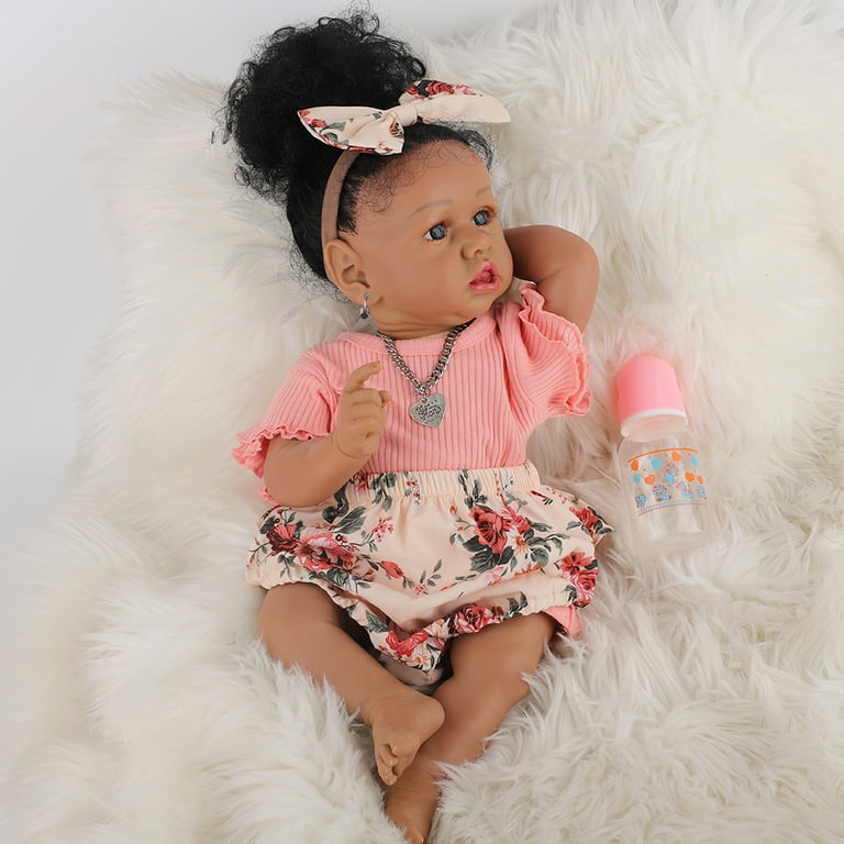 Zero Pam Lifelike Newborn Baby Doll Soft Silicone Realistic 19Inch Reborn  Baby Doll Soft Weighted Body with Headwear Reborn Toddler Doll Handmade  with