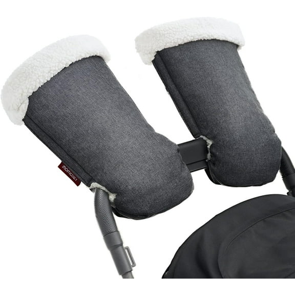 Momcozy Stroller Gloves Warmmuffs,Universal Winter Anti-Freeze Stroller Mittens,Winter Handmuff Stroller Accessories,Ultra-Plush,Weather-Proof,Foldable Adjustable,Shopping Golf Pet Cart, Black