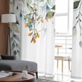 thumbnail image 4 of Sheer Curtains 96 inches Long, Sage Green Eucalyptus Leaves Sunflowers Floral Light Filtering Sheer Window Curtains Rod Pocket Voile Drapes for Bedroom Living Room, 52"W x 96"L 2 Panels, 4 of 7