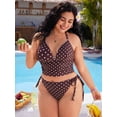 thumbnail image 4 of Top-kevin Womens Plus Size Polka Dot Bikini High Waisted Swimsuits Two Piece Bathing Suits Tummy Control Swimwear, 4 of 5