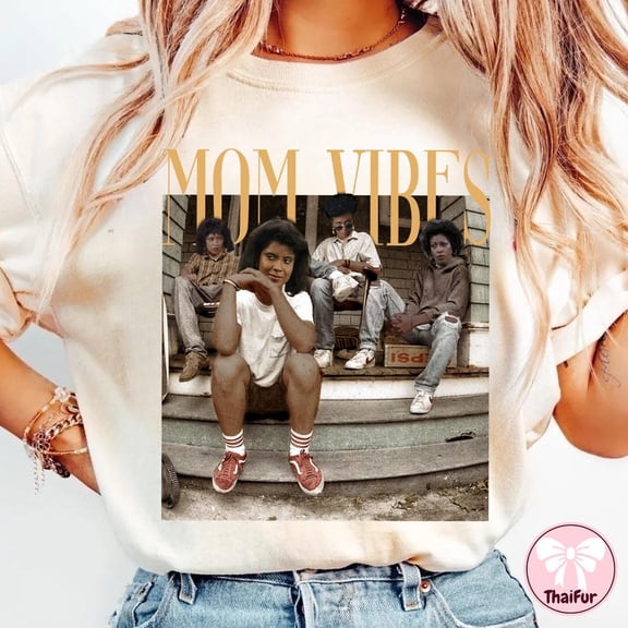 Retro 90S Mom Vibes Shirt Sitcom Moms Funny Mom Life Tee Vintage Unisex Soft SAND S-5XL