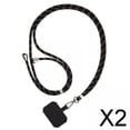 thumbnail image 1 of 2 cordones ajustables para teléfono móvil, correa para el cuello, cuerda de mano, color negro 2 piezas, 1 of 8
