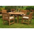 thumbnail image 5 of Grade-A Teak Dining Set: 4 Seater 5 Pc: 52" Round Table And 4 Devon Arm Chairs Outdoor Patio WholesaleTeak #51DV1105, 5 of 5