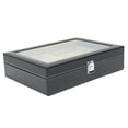 thumbnail image 4 of 8 Slot Organizer PU Leather Eyeglass Sunglasses Storage Glasses Display Box Case, 4 of 9