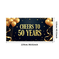 thumbnail image 3 of LUUFILx Gold Cheers to 50 Years Banner, Festive Decoration for Milestone Events and Celebrations, Backdrop for Anniversary Parties, Birthday Decors, Event Props, 3 of 9