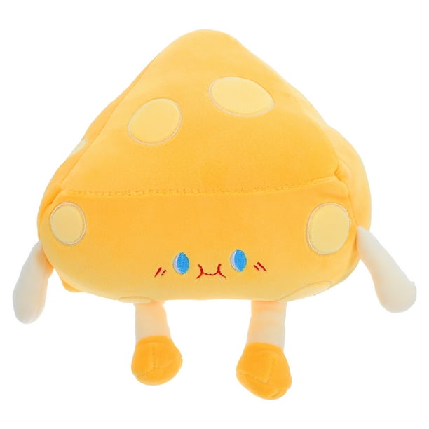 BRIGHTFUFU Acogedora almohada de queso, cojín de queso de peluche, linda almohada con forma de comida para sala de estar, sofá, decoración, encantador muñeco de peluche de juguete