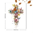 thumbnail image 3 of Floral Cross Butterfly Canvas Print, Watercolor Religious Wall Art for Living Room Bedroom Entryway Dining Room Office Decor, 3 of 8