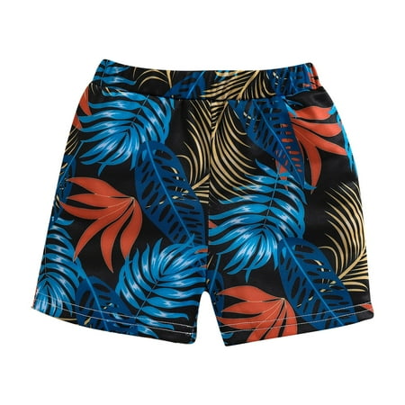 

Toddler Kids Baby Boys Swimsuit Summer Print Shorts Beach Swimwear Children s Beach Pants Blue Maple Leaf Print Baby Girl Clothes