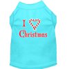 Christmas Screenprinted Dog Shirt, "I Heart Christmas"