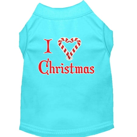 Christmas Screenprinted Dog Shirt, "I Heart Christmas"