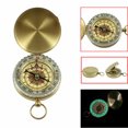 thumbnail image 4 of HEVIRGO Retro Luminous Brass Pocket Watch Outdoor Camping Hiking Navigation Compass,Brass Color, 4 of 9