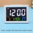 thumbnail image 4 of Naiovety Digital LED mesita de noche reloj despertador pantalla calendario temperatura LCD reloj electrónico temperatura despertador estudiante Decoración del hogar Blanco Naiovety HA024111-01, 4 of 5