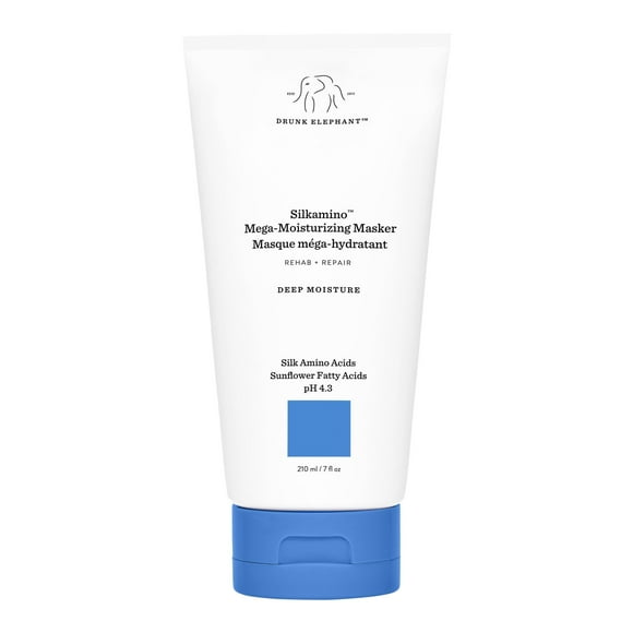 Drunk Elephant Silkamino Mega-Moisturizing Masker - 210 ml/7 fl oz - Silk Amino Acids - Clean Clinical - Sulfate-Free - Cruelty-Free - Derm
