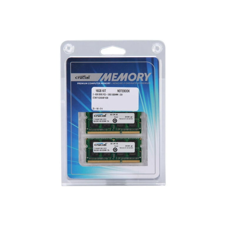 16GB KIT 2X8GB PC3-12800 1600MHZ DDR3L 204PIN SODIMM UNBUFF