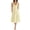 Yellow, variant on Women's Scalloped V-Neck Midi Dress with Back Lace-Up ninety five percent cotton and five percent polyester fabric