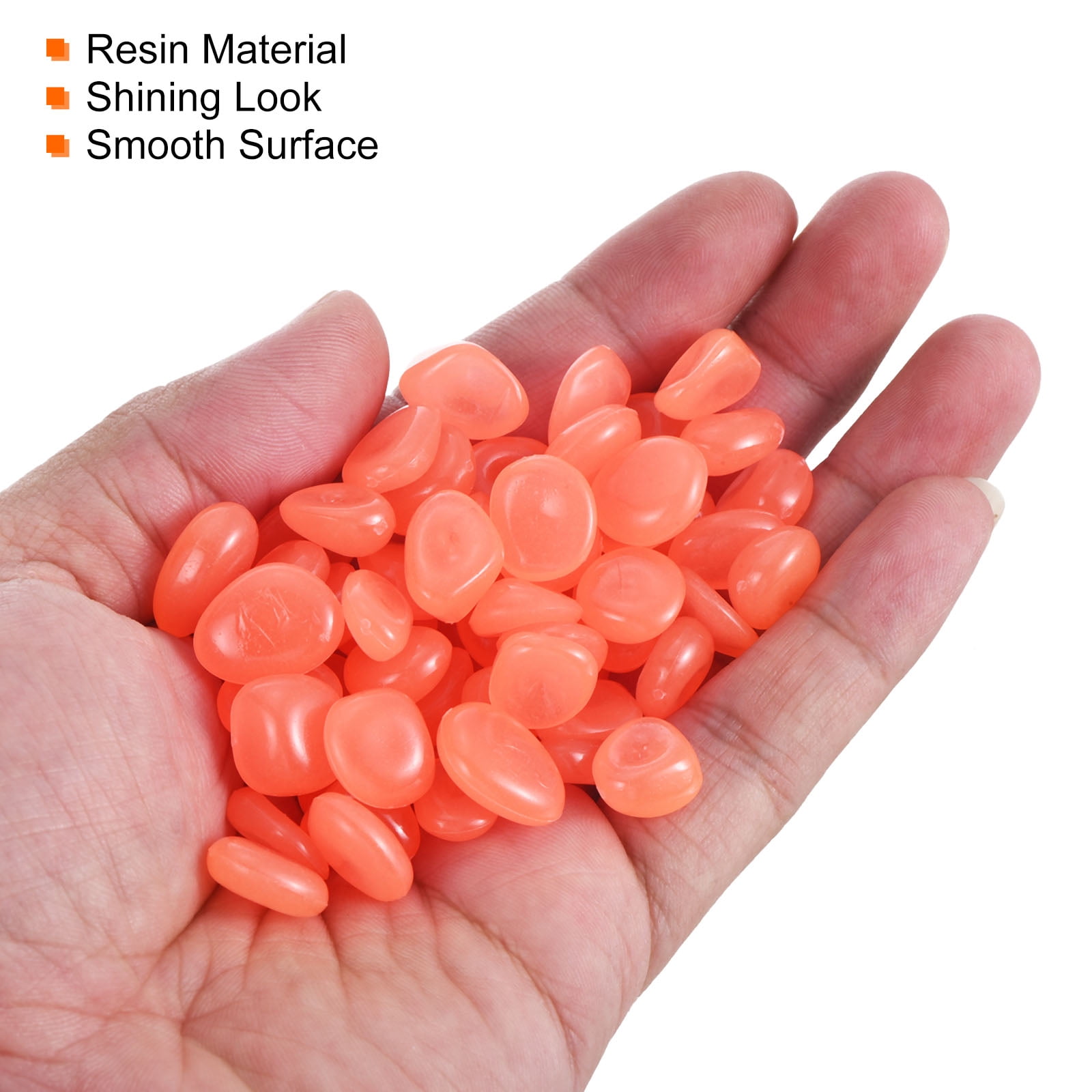 Unique Bargains Glow Rocks Decoration in the Dark Luminous Stones Orange