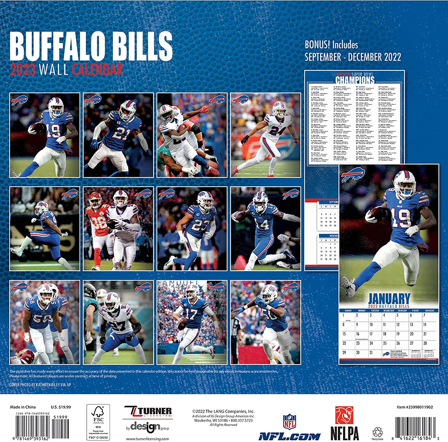 Buffalo Sabres 2023 12 x 12 Team Wall Calendar