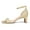 GOLD, variant on BURUDANI Women's Low Heels Braided Open Toe Ankle Strap Block Chunky Heel Sandals WHITE Size 6
