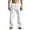 AB18-White, variant on IYYVV Mens Cotton Linen Pants Button Fly Elastic Waist Drawstring Lightweight Breathable Straight Leg Lounge Pants with Pockets Black XL