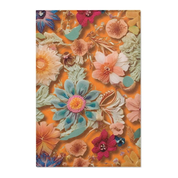 Vibrant Floral Area Rug - Bohemian Home Decor for Living Room, Bedroom, and Celebrations