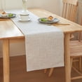 thumbnail image 1 of Nvzi Almohadilla aislante de lino grueso para mesa de comedor, cojín para escritorio de oficina, bandera de mesa decorativa, tela resistente al calor para bandera de té (blanco, 180 x 30 cm), 1 of 5