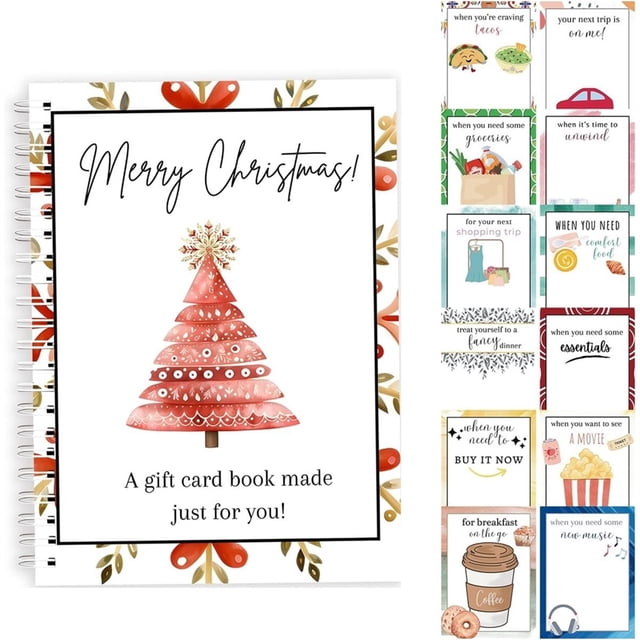 Navidad, Libro de Tarjetas de Regalo para Sorpresas Navideñas en Cada Página Personalizados DIY