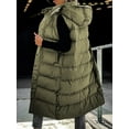 thumbnail image 4 of Douhoow Women Long Down Jackets Sleeveless Zipper Closure Hooded Waistcoat Puffer Vest Coat Winter Warm Outwear, 4 of 6