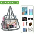 thumbnail image 2 of Sac à Main Transparent de Mode, Grand Sac Bandoulière Multifonction à Grande Capacité, Sac d'Épaule Transparent, Pochette de Rangement en PVC & Sac à Main & Porte-Monnaie avec Fermeture Éclair pour Voyage en Plein Air Concerts Stade, 2 of 6