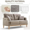 thumbnail image 6 of DEALTOPS Small Couch with 2 Pillows, 57'' Accent Loveseat Sofa, Comfy Gray Couch for Living Room, Bedroom, 6 of 7