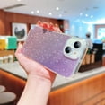 thumbnail image 3 of SaniMore for iPhone 15 Plus Case, [Anti-yellow Transparent Backplane & Glitter Bling Paper] Shockproof Anti-fall Lens Protection Slim Lightweight Stylish for Girls Women for iPhone 15 Plus, Purple, 3 of 12
