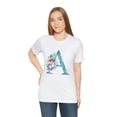 thumbnail image 5 of Letter A Watercolor Flowers Unisex Jersey Short Sleeve Tee, 5 of 12