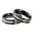 thumbnail image 2 of Pride Shack - Lesbian Gay Pride Wedding Ring Band -Black Rainbow String CZ Ring, 2 of 2