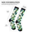 thumbnail image 5 of Socks Calf Pressure Socks Breathable Moisture Absorbent 11.8in×7.9in Full Print Designed For Hiking Walking Sports Lightseagreen Colorful Houndstooth_4 3 Black, 5 of 8