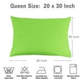 thumbnail image 3 of Zippered Pillow Cases Pillowcases Egyptian Cotton 2-Pack (20 x 30 Inch, Green), 3 of 5