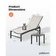 thumbnail image 3 of Pellebant Set of 3 Outdoor Chaise Lounge Aluminum Adjustable Patio Chairs With Table,Beige, 3 of 10
