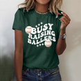 thumbnail image 4 of Cathalem T-Shirts en Coton pour Femmes Manches Courtes Col en V Mode 2024, Vert m, 4 of 5