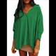 thumbnail image 1 of Blusas Elegantes e Informales para Mujer, con Escote en V y Mangas 3/4, con Puños Fruncidos Verde M, 1 of 7