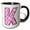 Black/White, variant on 3drose, Cute Pink on Pink Hearts Monogram Initial K, 11oz Two-tone Yellow Mug