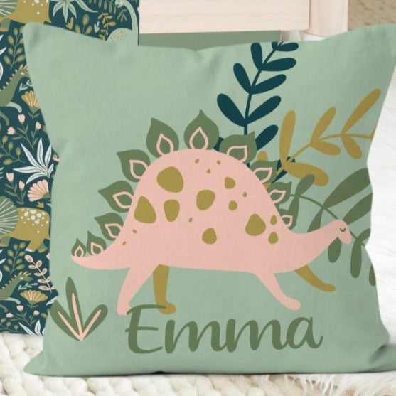 Cojín de cuna personalizado Jardín de dinosaurios