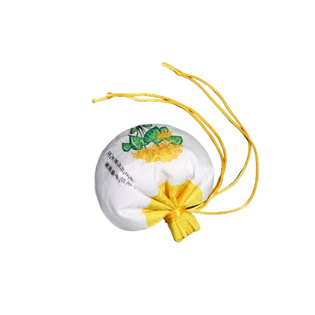 Matsuzay Sachet estilo chino ligero patrón fragancia bolsa a prueba de decoloración fácil a juego joyería bolsa colgante regalo Almacenamiento y organización del hogar Crisantemo amarillo