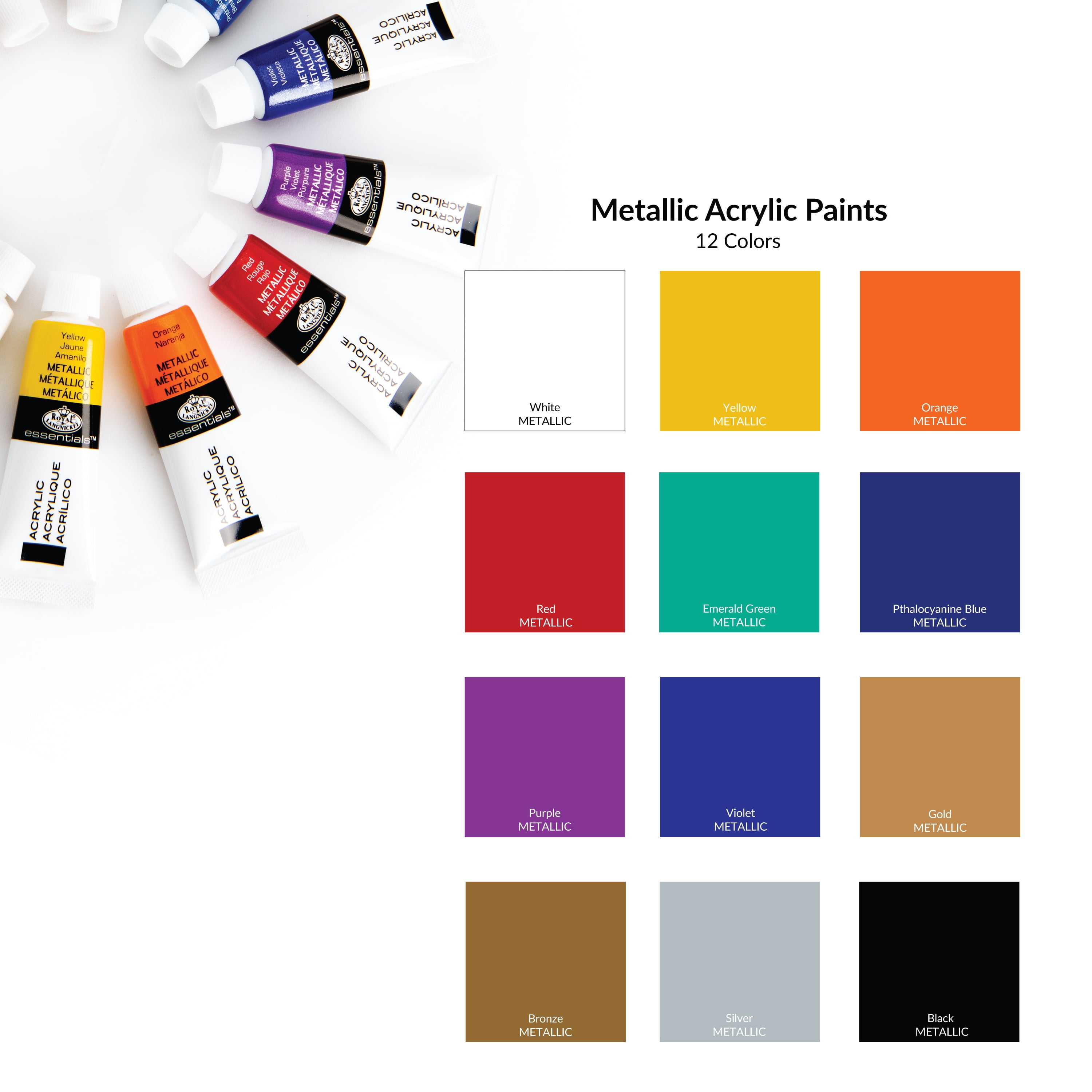 Royal & Langnickel Acrylic Paint Neon Colours Set 12 X 12ml 