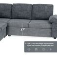 thumbnail image 4 of 84*84" Large L Shaped Velvet Upholstered Corner Couch with Ottoman, Modern Velvet Sectional Sofa Set with Armrest Pillow, 6 Seat for Living Room, Apartment, Office, Gray, 4 of 9
