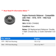 thumbnail image 2 of Engine Harmonic Balancer - Compatible with 1964 - 1970, 1979 - 1982 Ford Mustang 1965 1966 1967 1968 1969 1980 1981, 2 of 2