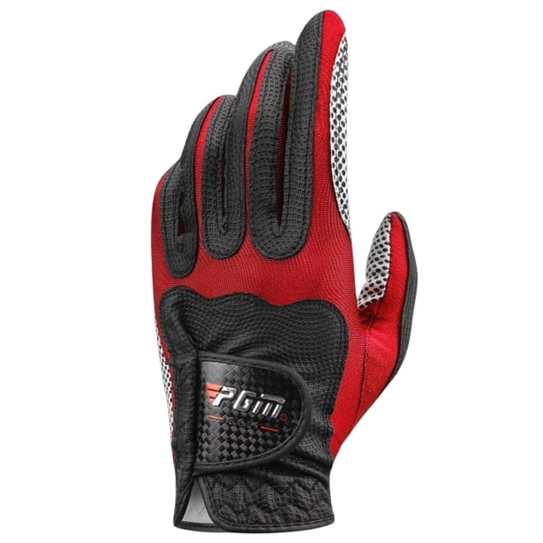 Guardurnaity Guante de golf, tela de microfibra, funda de protección antideslizante, transpirable, agarre mejorado, funda cómoda y fresca para guantes y mitones negro rojo metro