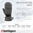 thumbnail image 4 of HOTFINGERS Men's Rip-N-Go Alpine Sport Fabric Mitten, Color: Dark-Heather-Gray, Size: L, 4 of 5